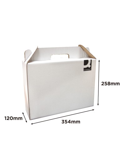 Caja maletin con asa q-connect carton para envio y transporte 355x120x258 mm