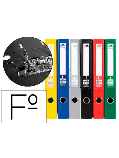 Archivador de palanca liderpapel folio documenta forrado pvc con rado lomo 52 mm colores surtidos classic