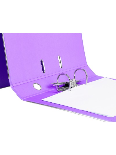 Archivador de palanca liderpapel folio documenta forrado pvc con rado lomo 52 mm lila compresor metalico