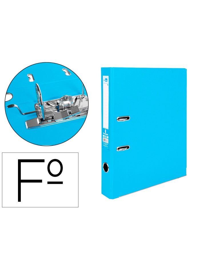 Archivador de palanca liderpapel folio documenta forrado pvc con rado lomo 52 mm celeste compresor metalico Archivador de palanca liderpapel folio documenta forrado pvc con rado lomo 52 mm celeste compresor metalico