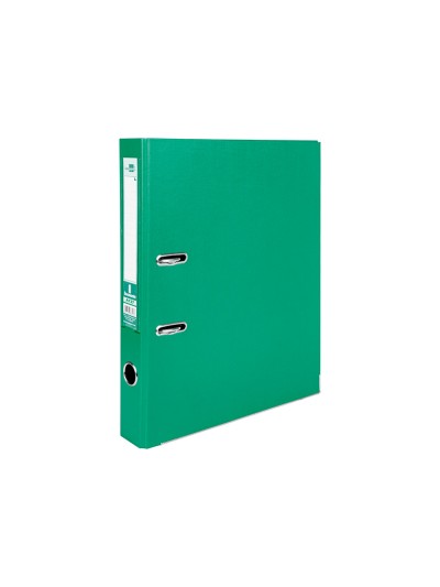 Archivador de palanca liderpapel folio documenta forrado pvc con rado lomo 52 mm verde compresor metalico