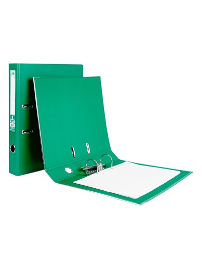 Archivador de palanca liderpapel folio documenta forrado pvc con rado lomo 52 mm verde compresor metalico