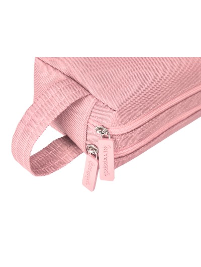 Estuche portatodo liderpapel classic rectangular con asa 2 cremalleras 210 x80mm rosa