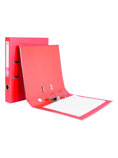 Archivador de palanca liderpapel folio documenta forrado pvc con rado lomo 52 mm rojo compresor metalico