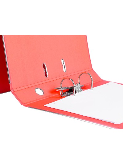 Archivador de palanca liderpapel folio documenta forrado pvc con rado lomo 52 mm rojo compresor metalico