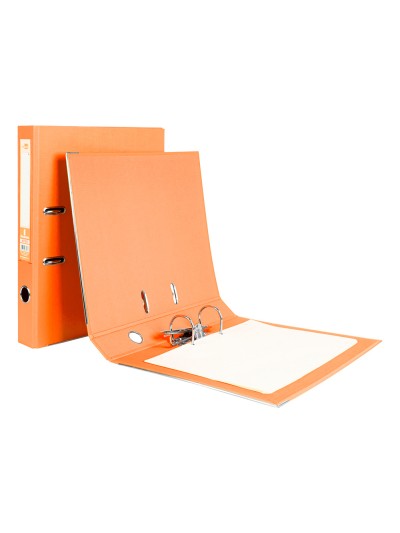 Archivador de palanca liderpapel folio documenta forrado pvc con rado lomo 52 mm naranja compresor metalico