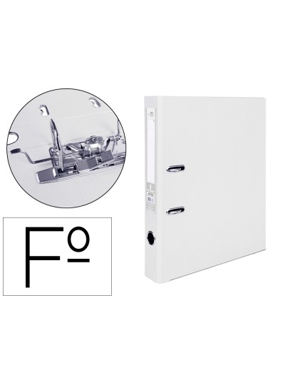 Archivador de palanca liderpapel folio documenta forrado pvc con rado lomo 52 mm blanco compresor metalico