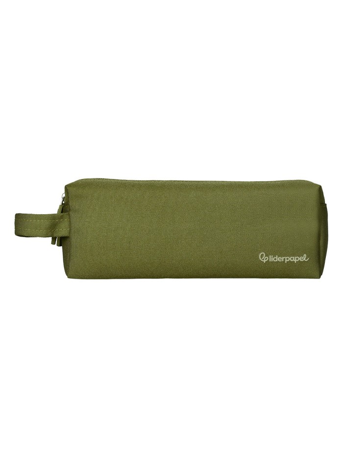 Estuche portatodo liderpapel classic rectangular con asa 2 cremalleras 210 x80mm verde militar Estuche portatodo liderpapel classic rectangular con asa 2 cremalleras 210 x80mm verde militar