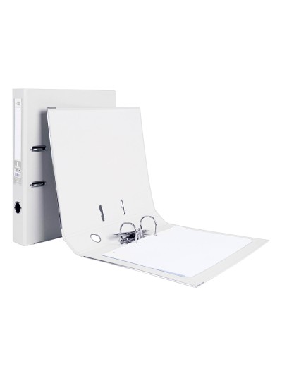 Archivador de palanca liderpapel folio documenta forrado pvc con rado lomo 52 mm blanco compresor metalico