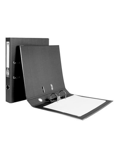 Archivador de palanca liderpapel folio documenta forrado pvc con rado lomo 52 mm negro compresor metalico