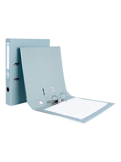Archivador de palanca liderpapel folio documenta forrado pvc con rado lomo 52 mm gris compresor metalico