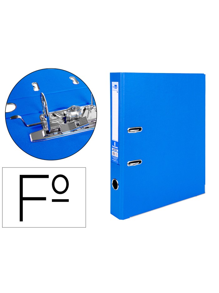 Archivador de palanca liderpapel folio documenta forrado pvc con rado lomo 52 mm azul compresor metalico Archivador de palanca liderpapel folio documenta forrado pvc con rado lomo 52 mm azul compresor metalico