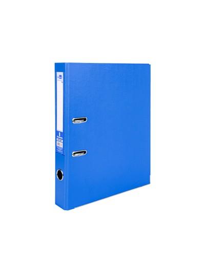 Archivador de palanca liderpapel folio documenta forrado pvc con rado lomo 52 mm azul compresor metalico