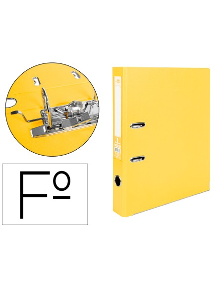 Archivador de palanca liderpapel folio documenta forrado pvc con rado lomo 52 mm amarillo compresor