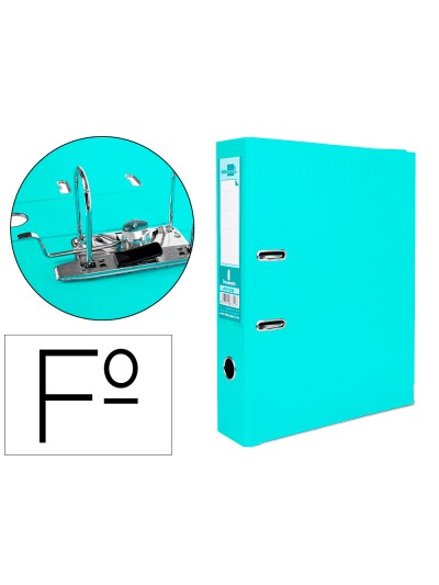 Archivador de palanca liderpapel folio documenta forrado pvc con rado lomo 75 mm verde claro compresor