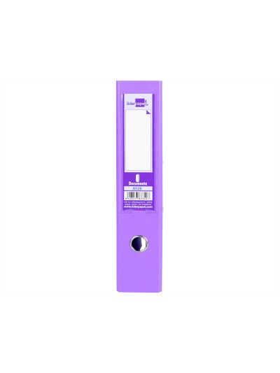 Archivador de palanca liderpapel folio documenta forrado pvc con rado lomo 75 mm lila compresor metalico