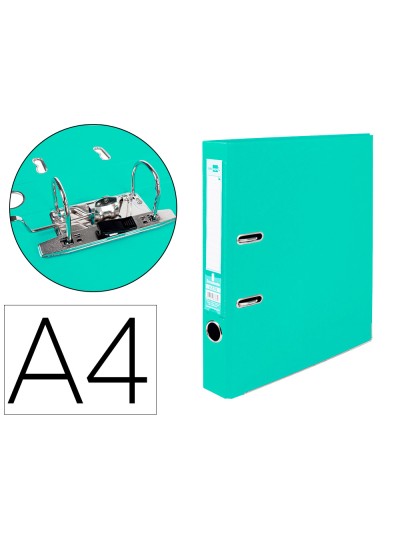 Archivador de palanca liderpapel a4 documenta forrado pvc con rado lomo 52 mm verde claro compresor