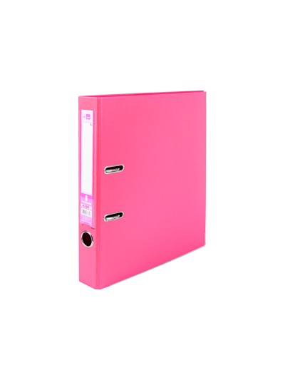 Archivador de palanca liderpapel a4 documenta forrado pvc con rado lomo 52 mm rosa compresor metalico