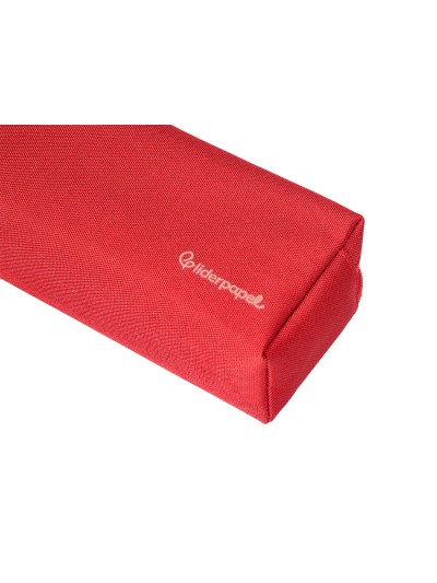 Estuche portatodo liderpapel classic rectangular con asa 2 cremalleras 210 x80mm rojo