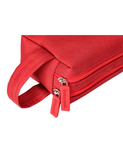 Estuche portatodo liderpapel classic rectangular con asa 2 cremalleras 210 x80mm rojo