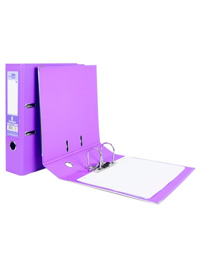 Archivador de palanca liderpapel a4 documenta forrado pvc con rado lomo 75 mm lila compresor metalico