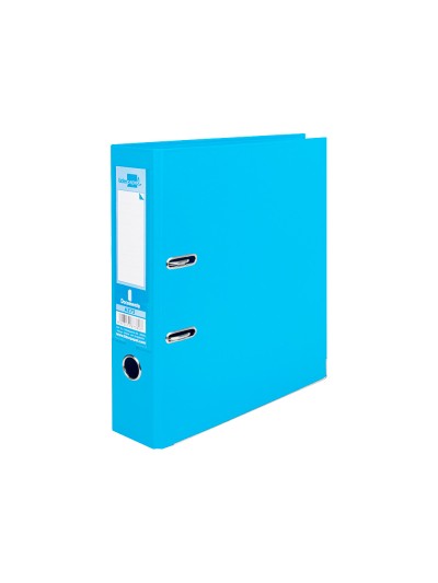 Archivador de palanca liderpapel a4 documenta forrado pvc con rado lomo 75 mm celeste compresor metalico