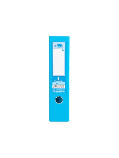Archivador de palanca liderpapel a4 documenta forrado pvc con rado lomo 75 mm celeste compresor metalico