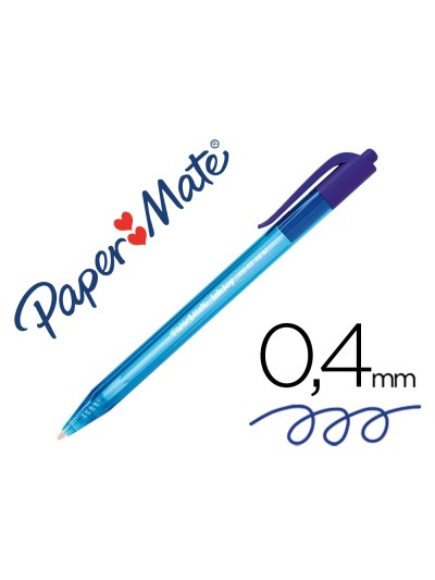 Boligrafo paper mate inkjoy 100 retractil punta media azul