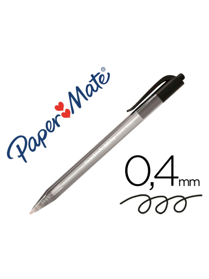 Boligrafo paper mate inkjoy 100 retractil punta media negro Boligrafo paper mate inkjoy 100 retractil punta media negro