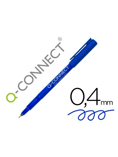 Rotulador q-connect punta de fibra fine liner azul 0,4 mm