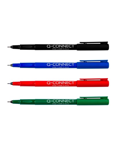Rotulador q-connect punta de fibra fine liner negro 0,4 mm