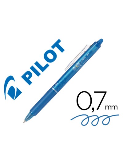 Boligrafo pilot frixion clicker borrable 0,7 mm color azul claro