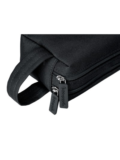 Estuche portatodo liderpapel classic rectangular con asa 2 cremalleras 210 x80mm negro