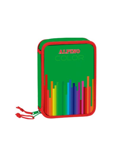 Plumier escolar alpino color pequeño doble cremallera