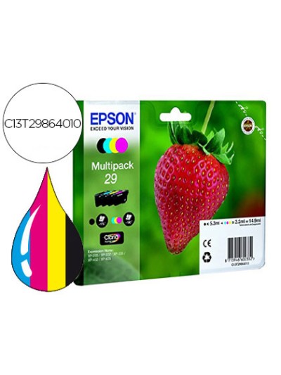 Ink-jet epson home 29 t2986 xp435/330/235 multipack 4 colores negro/amarillo/cian/magenta