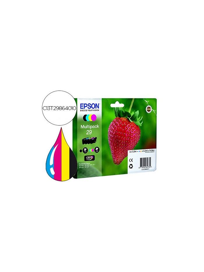 Ink-jet epson home 29 t2986 xp435/330/235 multipack 4 colores negro/amarillo/cian/magenta Ink-jet epson home 29 t2986 xp435/330/235 multipack 4 colores negro/amarillo/cian/magenta