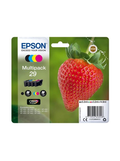Ink-jet epson home 29 t2986 xp435/330/235 multipack 4 colores negro/amarillo/cian/magenta