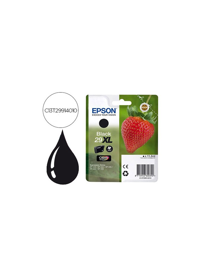 Ink-jet epson home 29xl t2991 xp435/330/335/332/430/235/432 negro 450 pag Ink-jet epson home 29xl t2991 xp435/330/335/332/430/235/432 negro 450 pag