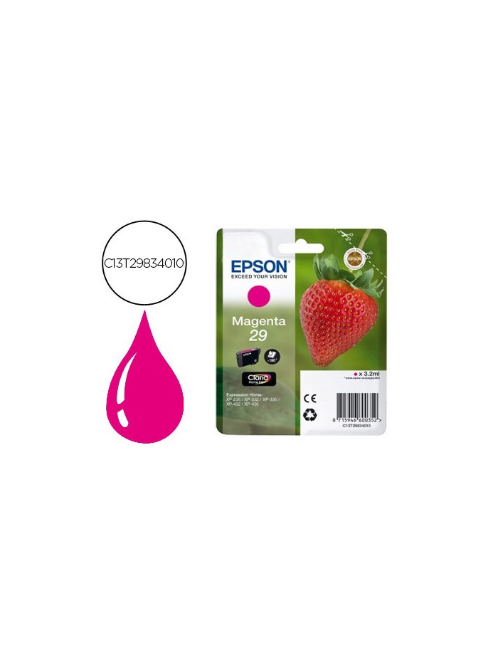 Ink-jet epson home 29 t2983 xp435/330/335/332/430/235/432 magenta 175 pag Ink-jet epson home 29 t2983 xp435/330/335/332/430/235/432 magenta 175 pag