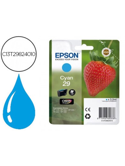 Ink-jet epson home 29 t2982 xp435/330/335/332/430/235/432 cian 175 pag