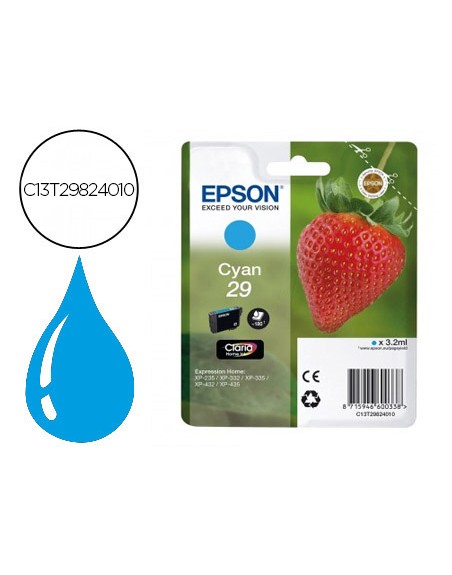Ink-jet epson home 29 t2982 xp435/330/335/332/430/235/432 cian 175 pag