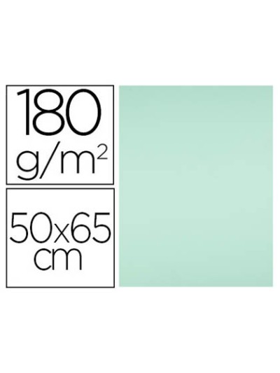 Cartulina liderpapel 50x65 cm 180g/m2 verde paquete de 25 hojas