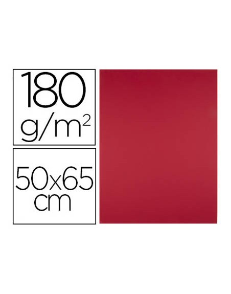 Cartulina liderpapel 50x65 cm 180g/m2 rojo navidad paquete de 25 hojas