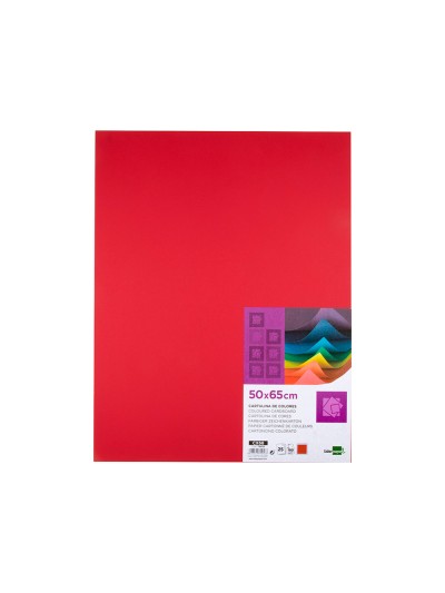 Cartulina liderpapel 50x65 cm 180g/m2 rojo navidad paquete de 25 hojas