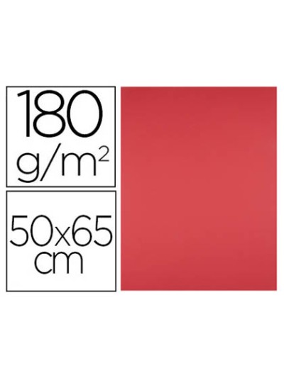 Cartulina liderpapel 50x65 cm 180g/m2 rojo paquete de 25 hojas