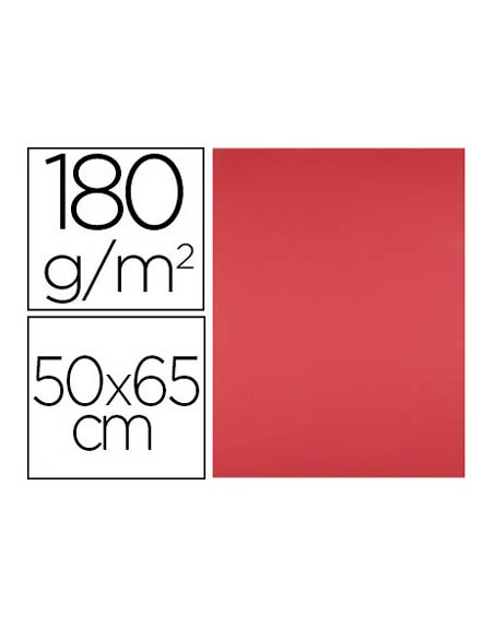 Cartulina liderpapel 50x65 cm 180g/m2 rojo paquete de 25 hojas