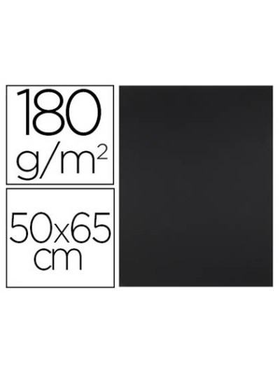 Cartulina liderpapel 50x65 cm 180g/m2 negro paquete de 25 hojas
