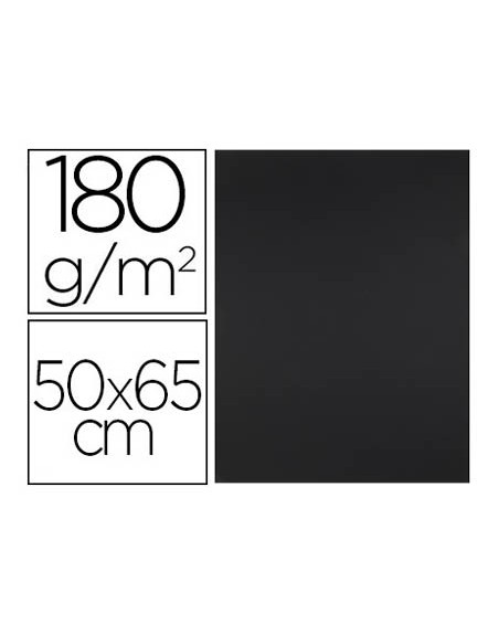Cartulina liderpapel 50x65 cm 180g/m2 negro paquete de 25 hojas