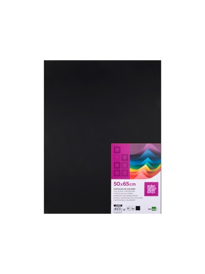 Cartulina liderpapel 50x65 cm 180g/m2 negro paquete de 25 hojas