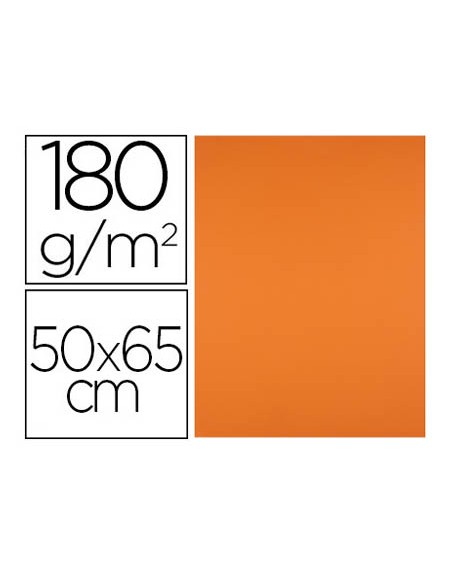 Cartulina liderpapel 50x65 cm 180g/m2 naranja paquete de 25 hojas